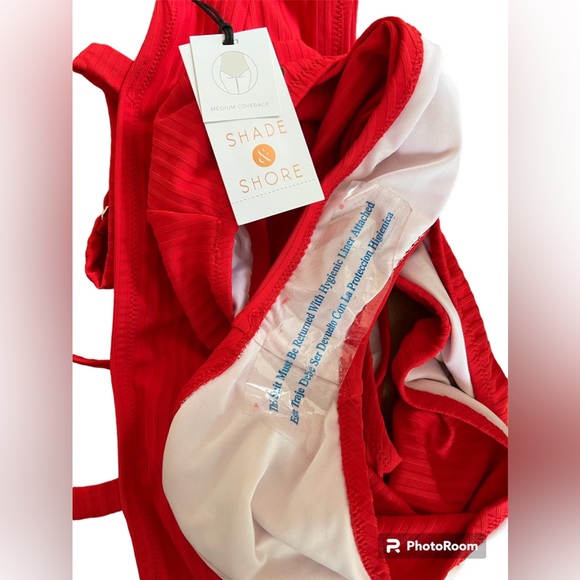 Shade & Shore Ribbed Cut Out One Peice - Red Size Medium NWT - Picture 5 of 5